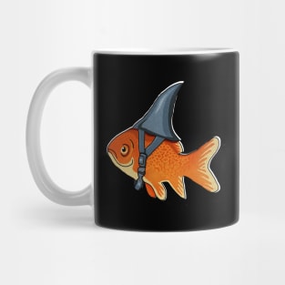 Funny Brave Goldfish Pretending to be a Shark Mug